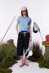 UNI MONO CHERRY STRIPE T-SHIRT [SKY]