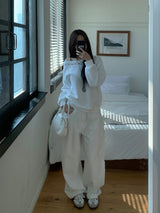 Luri Back Heart Pocket Carpenter Wide Pants 
