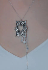 [MADE] melted heart frame necklace 02. pearl tail ver