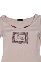 LACE FRAME T-SHIRT #BEIGE