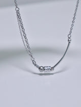 Surgical steel layered chain pendant necklace