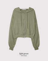 Everyday 2WAY Crop Loose Hood Zip-up (9color)