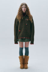 Winter Charm Zip-up Jacket [Brown]