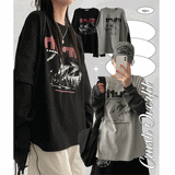 Crush Oversized Fit Color Layered Long Sleeve Tee