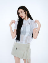PLEATES WRAP SKIRT [IVORY]