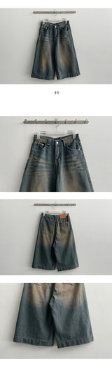 Duffel vintage washed Bermuda denim shorts