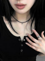 Black Star Beads Pendant Necklace