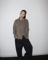 Side button shirts [Taupe]