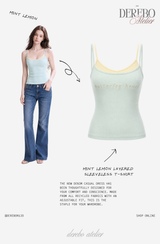 Mint lemon layered sleeveless t-shirt