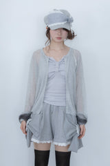 リボン スリーブ カーディガン(gray)