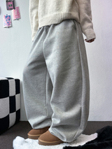 FLEECE-PICKABLE ❤‍🔥M-XL❤BASIC WIDE LONG PANTS UNISEX🖤🩶2COLOR