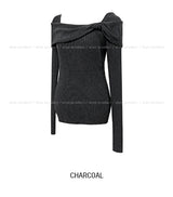 Chiro Ribbon Off-Shoulder Knit