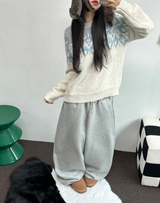 FLEECE-PICKABLE ❤‍🔥M-XL❤BASIC WIDE LONG PANTS UNISEX🖤🩶2COLOR