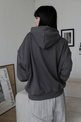 High-neck cut-off hood zip-up