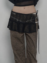 LACE PLEATS SKIRT BLACK