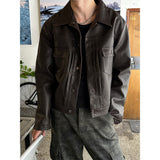 [F/W] ピンタックレザートラッカージャケット(3color)