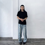 ライト ウォッシュ ディストレスト デニム パンツ