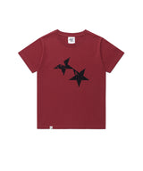 Wツインスター半袖Tシャツ バーガンディー(CV2GMFT516A)
