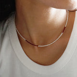 SILVER DOT BEADS NECKLACE