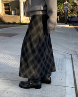 [ORIGINAL] Nouve Check Long Wool Skirt