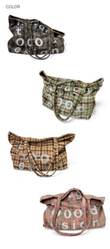000design Check Shopper Bag / Green