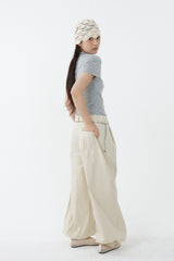 SOFT TENCEL HIGH-NECK TOP_MELANGE GRAY