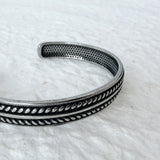 Black Silver Engraved Cuff
