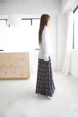checke long flare skirt(3colors)