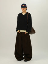HO Cotton Wide Curved Banding Pants