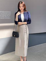 Ever Buckle Strap Wrap Long Skirt