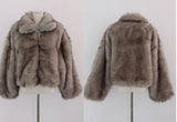 MODE COLLAR FUR JACKET
