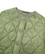 Women’s Collarless Quilted Jacket Olive