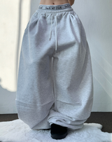 FLEECE❤TWO PINTUCK PARACHUTE LONG PANTS 🖤🤍🩶3COLOR