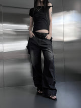 side shirring rivet denim