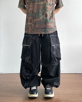 Terry Cargo Denim Pants