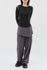 (W) Pin Wrap Skirt Pants (2color)