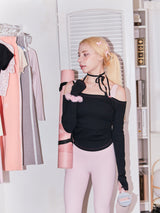 ロマンティックオフショルダーTシャツ