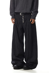 Striped Double Pleated Pants