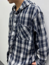 vely gingham hooded shirt