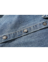 Mia Belted Gold Raglan Shirt Light Blue Denim