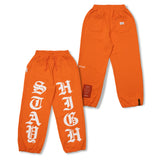 Stay High Wide Jogger Pants Black / Orange