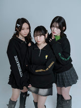 【城月菜央 2点セット】ハーフジップスウェット - イエロー&アイボリー