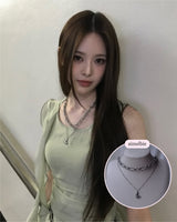 [Baby Monster Rora Necklace] Balletcore Moon Layered Necklace (Surgical Steel)