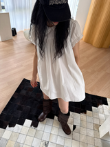 pleats collar mini dress 