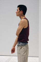 Reverse labeling sleeveless(Burgundy)
