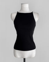 aber ribbed boat neck sleeveless top