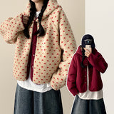 [Double-sided/Reversible*] PN ハート柄フリースフードジャンパー