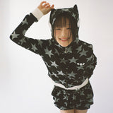 Angel of Star Wing Zip-Up Hoodie - BLACK