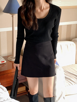 Formal Rib Viscose U-neck Knit (5color)