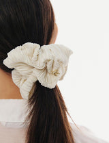 26SS★ Colombe d'Or Pleated Hair Scrunchie + Teddy Bear Keyring Set